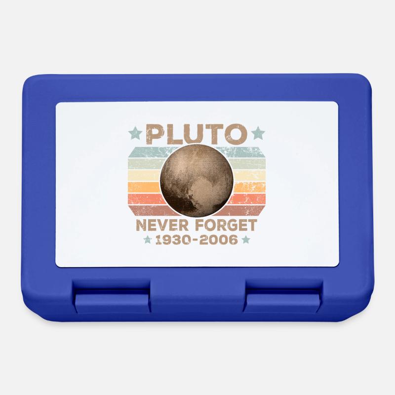 Pluto Never Forget Astronomie Weltraum - Brotdose - Royalblau