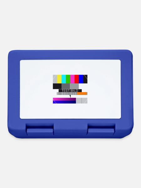 Testbild Fernsehen Bildschirm nostalgisch Display - Brotdose - Royalblau