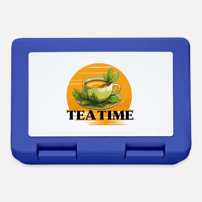 Teezeit! - Brotdose - Royalblau