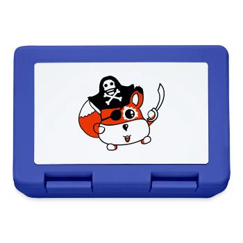 Little Cute Captain Fox Pirate Animal Eye Patch - Lunchbox - royal blue - Front