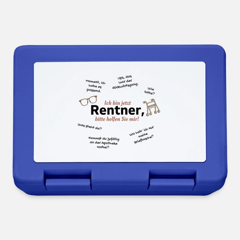 Ich bin jetzt Rentner bitte helfen Sie mir Senior - Brotdose - Royalblau