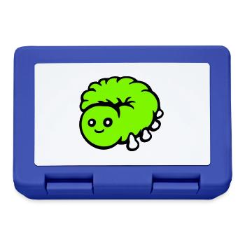 Chenille mignonne petite larve amicale ver heureux - Boîte à goûter - bleu royal - Devant