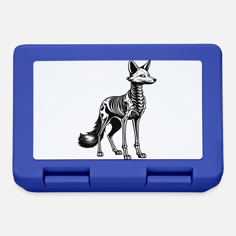 Fuchs Skelett Illustration - Brotdose - Royalblau