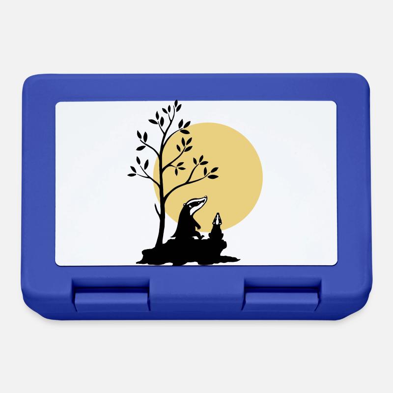 Badgers in the moonlight - Lunchbox - royal blue