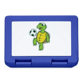 La tortue joue et aime le football - Boîte à goûter - bleu royal - Devant