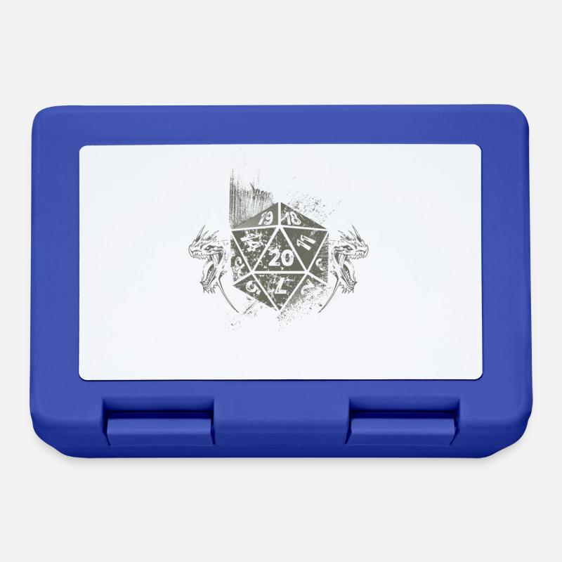Dragons Vintage D20 Dice Tabletop RPG - Lunchbox - royal blue
