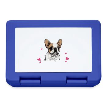 Französische Bulldogge Frenchie Hund - Brotdose - Royalblau - Vorne