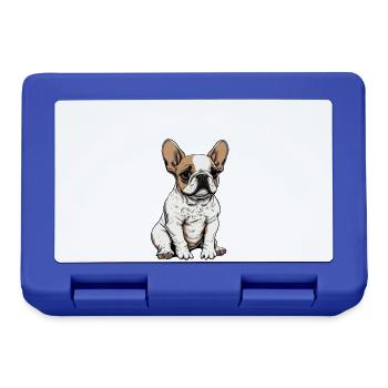 Französische Bulldogge Frenchie Hund - Brotdose - Royalblau - Vorne