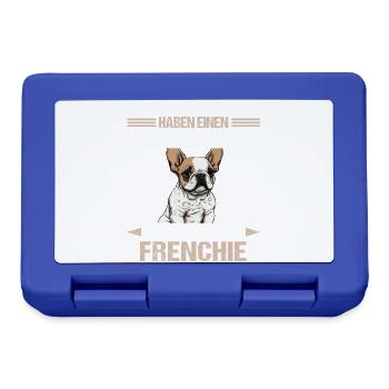 Französische Bulldogge Frenchie Hund - Brotdose - Royalblau - Vorne