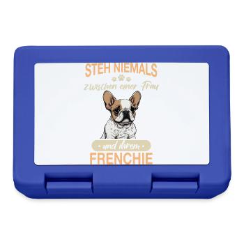 Französische Bulldogge Frenchie Hund - Brotdose - Royalblau - Vorne
