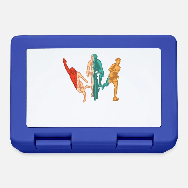 Retro Triathlet Training Triathlonrad Profi - Brotdose - Royalblau