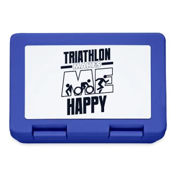 Triathlon Makes Me Happy Training Triathlonrad - Brotdose - Royalblau - Vorne