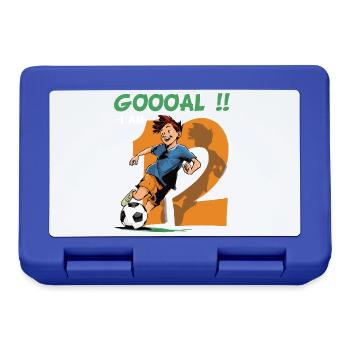 Fußball Geburtstag - 12 Jahre Alter Junge - 12. - Brotdose - Royalblau - Vorne
