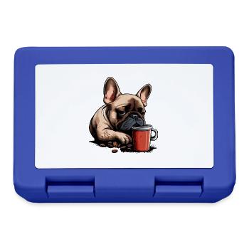 Französische Bulldogge Frenchie Hund - Brotdose - Royalblau - Vorne