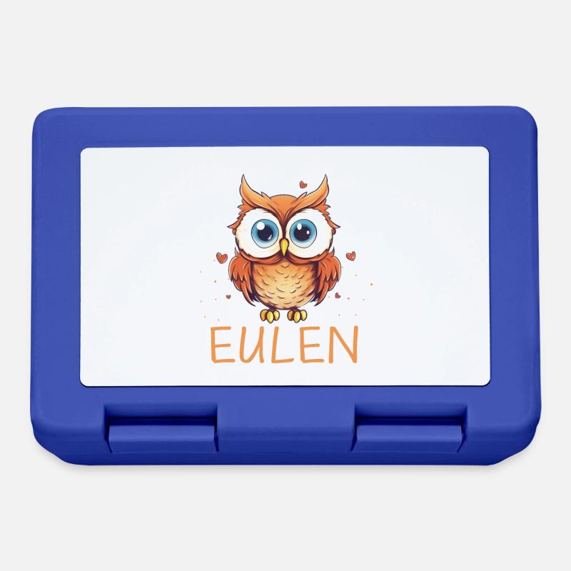 Nachteule Eule Eulen Vogel - Brotdose - Royalblau