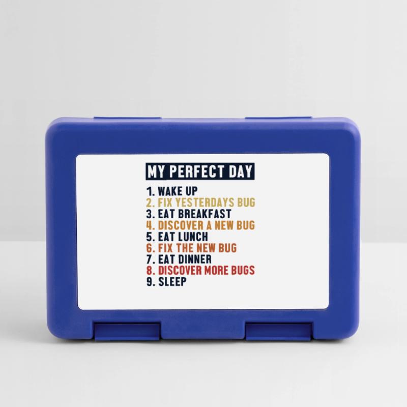 Fix Bugs Perfect Day Developer Coder Programmer Lunchbox