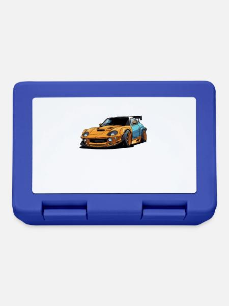 Cooler Cartoon-Sportwagen - Brotdose - Royalblau