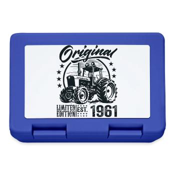 Original 1961 Geburtstag 1961 Farmer Traktor - Brotdose - Royalblau - Vorne
