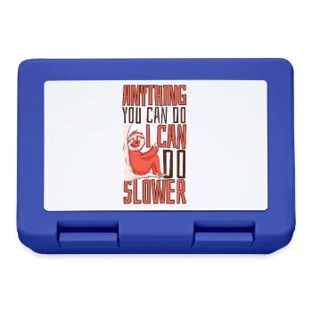 I Can Do Slower Anything Folivora Brown-Throated - Lunchbox - royal blue - Front