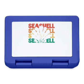 Retro Silhouette Shelling Bag Bivalvia Seashell - Lunchbox - royal blue - Front