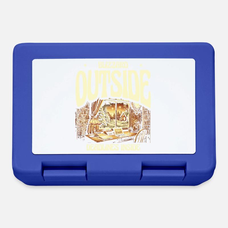 Blizzard Outside Deadlines Inside Winter Work Life - Lunchbox - royal blue