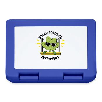 Solar Powered Introvert – Plant Joke - Lunchbox - royal blue - Front