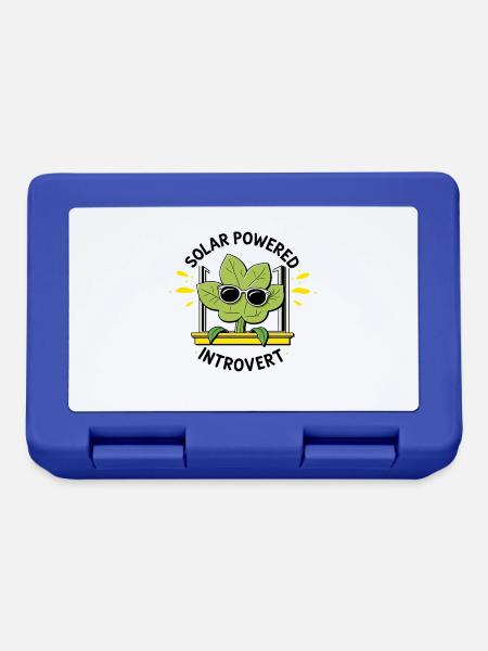 Solar Powered Introvert – Plant Joke - Lunchbox - royal blue