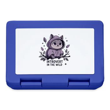 Introvert outdoors – animal in hoodie - Lunchbox - royal blue - Front