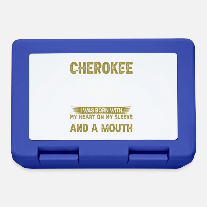 Citation amérindienne Je suis Cherokee - Boîte à goûter - bleu royal
