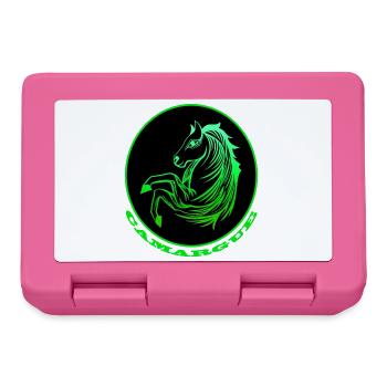 Neongrünes Camargue-Pferd - Brotdose - Pink - Vorne