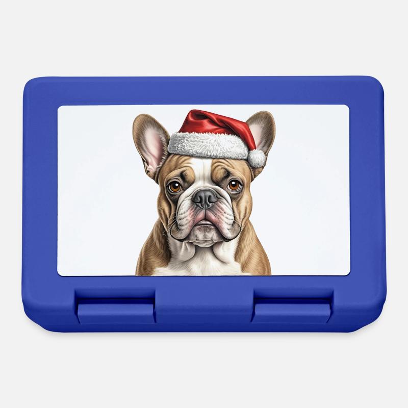 Bouledogue de Noël - Boîte à goûter - bleu royal