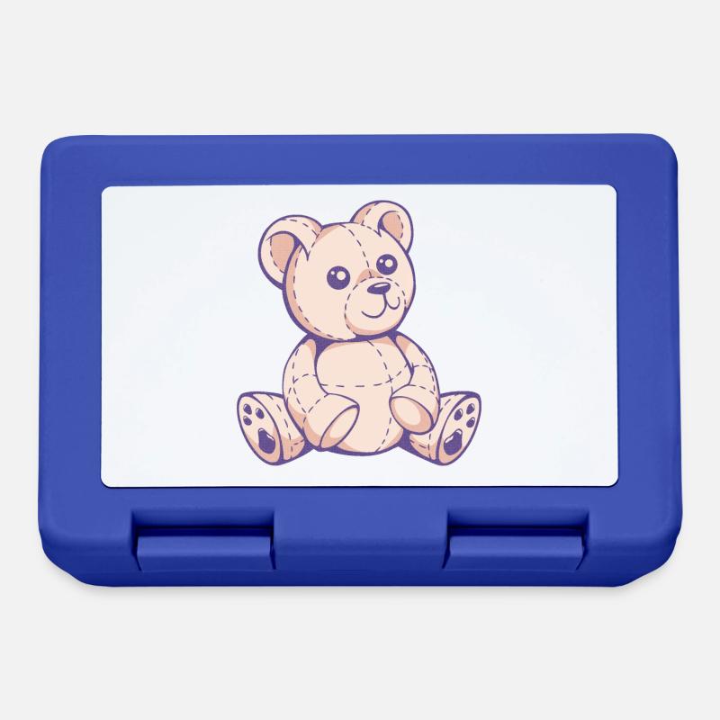 cute teddy bear - Lunchbox - royal blue
