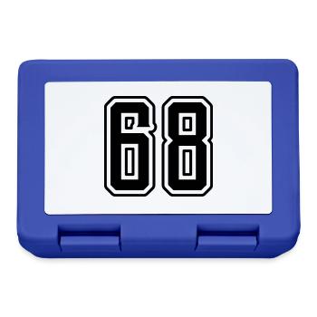 68 Zahl Symbol - Brotdose - Royalblau - Vorne