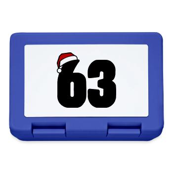 63 Zahl Weihnachten - Brotdose - Royalblau - Vorne