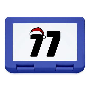 77 Zahl Weihnachten - Brotdose - Royalblau - Vorne