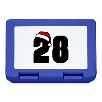 28 Zahl Weihnachten - Brotdose - Royalblau - Vorne