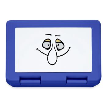 Face Big Nose Smile Grin Comic Cartoon - Lunchbox - royal blue - Front