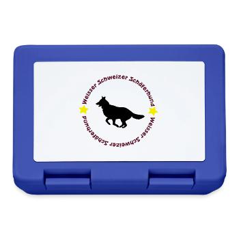 Weisser Schweizer Schäferhund - Brotdose - Royalblau - Vorne