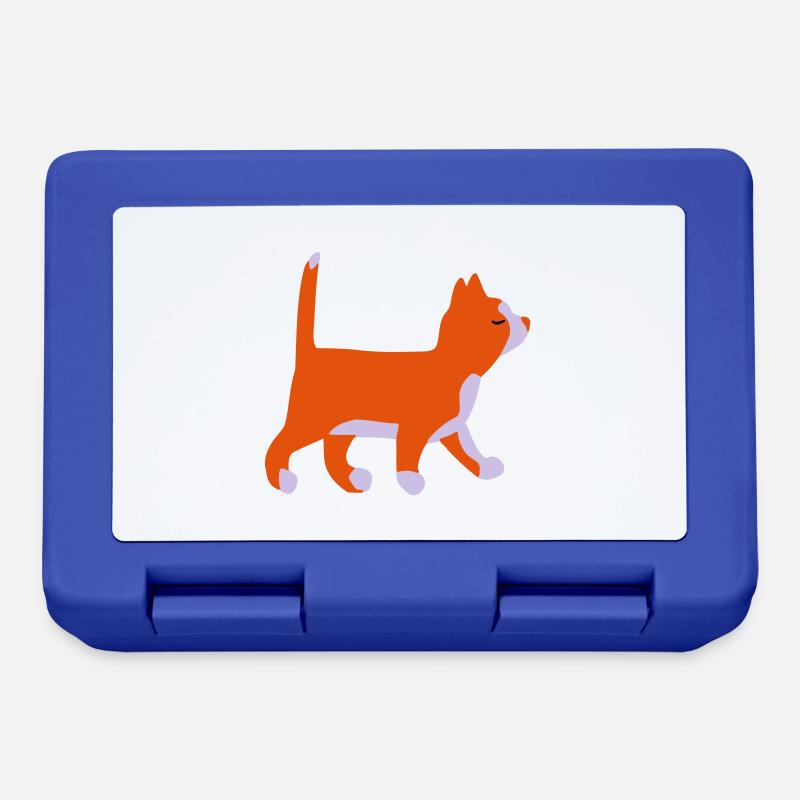 Kleine Katze geht - Brotdose - Royalblau