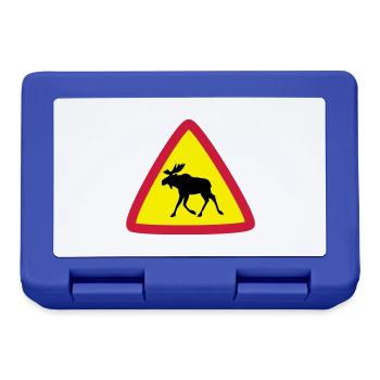 Elk warning 3clr - Lunchbox - royal blue - Front