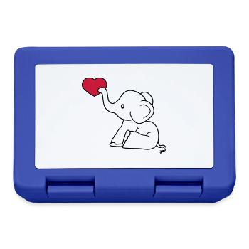 herz liebe schenken verliebt elefant sitzend suess - Brotdose - Royalblau - Vorne
