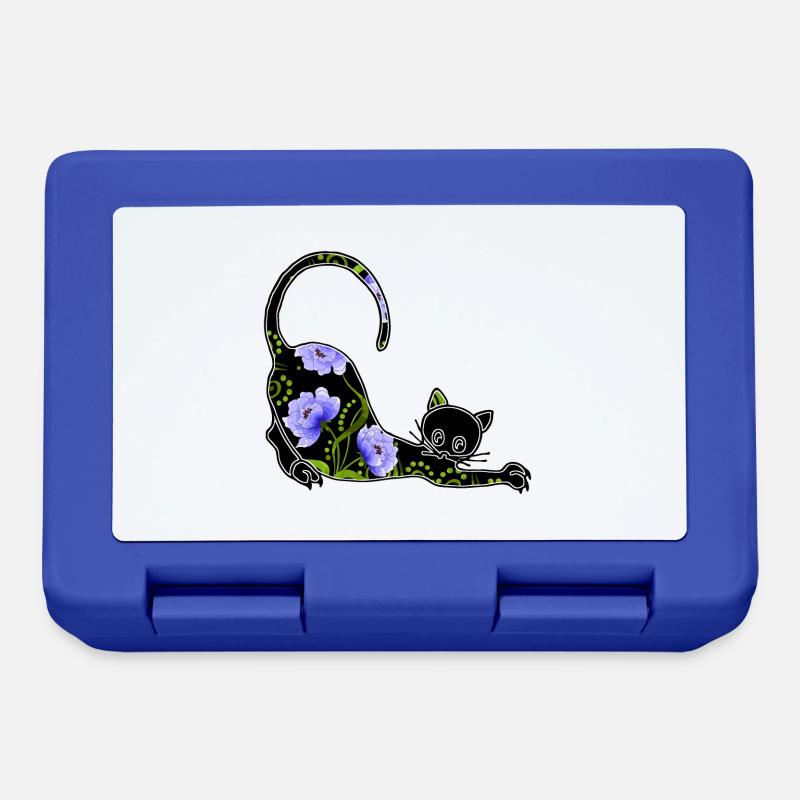 Katze - Brotdose - Royalblau