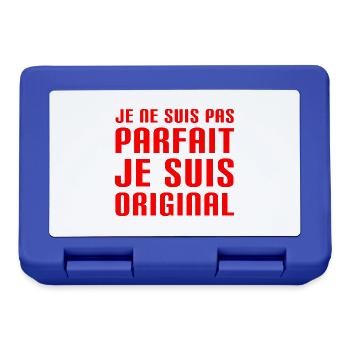 Je ne suis pas parfait je suis original - Cadeau - Boîte à goûter - bleu royal - Devant