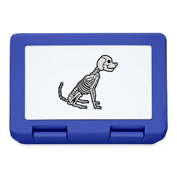 Halloween Skelett Hund Design - Brotdose - Royalblau - Vorne