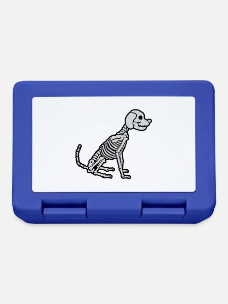 Halloween Skelett Hund Design - Brotdose - Royalblau