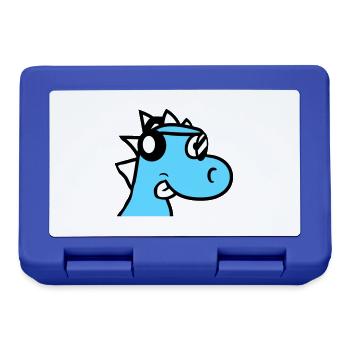 Cool DJ Dino Face Dinosaur Party Head Fun - Lunchbox - royal blue - Front
