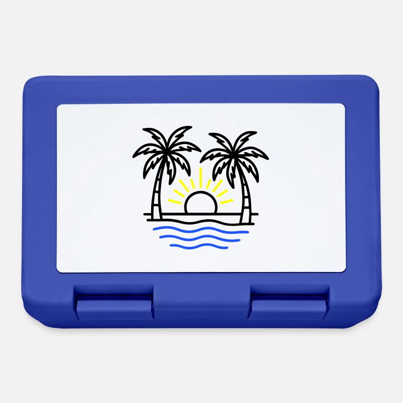 Summer Palm Trees Beach - Lunchbox - royal blue