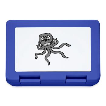Oktopus Alien Monster Horror Außerirdischer Grinst - Brotdose - Royalblau - Vorne