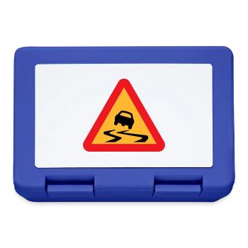 Skidding Car Warning Sign - Lunchbox - royal blue - Front