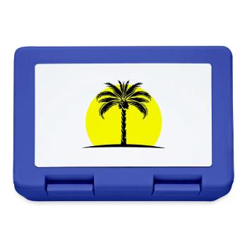 Palme Silhouette Insel - Brotdose - Royalblau - Vorne